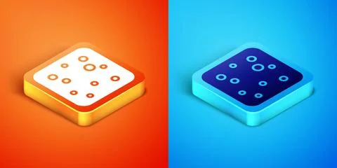 Isometric Beer bubbles icon isolated on orange and blue background. Vector Stock Illustration