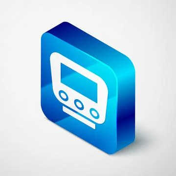 Isometric Bicycle speedometer icon isolated on grey background. Blue square Stock Illustration