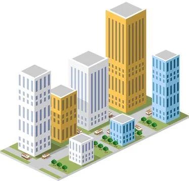 Isometric in a big city Stock Illustration