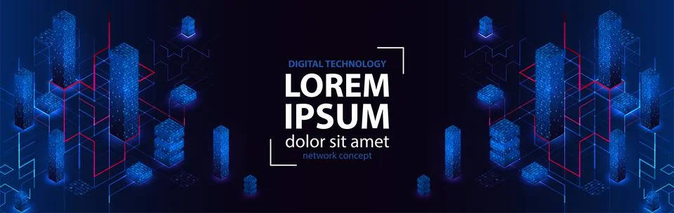 Isometric big data flow processing concept, cloud database. Abstract technolo Stock Illustration