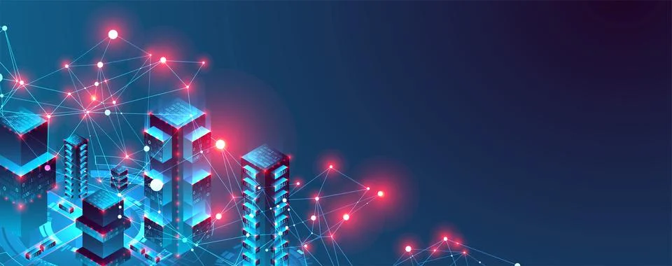 Isometric big data flow processing concept, cloud database. Abstract technolo 스톡 일러스트