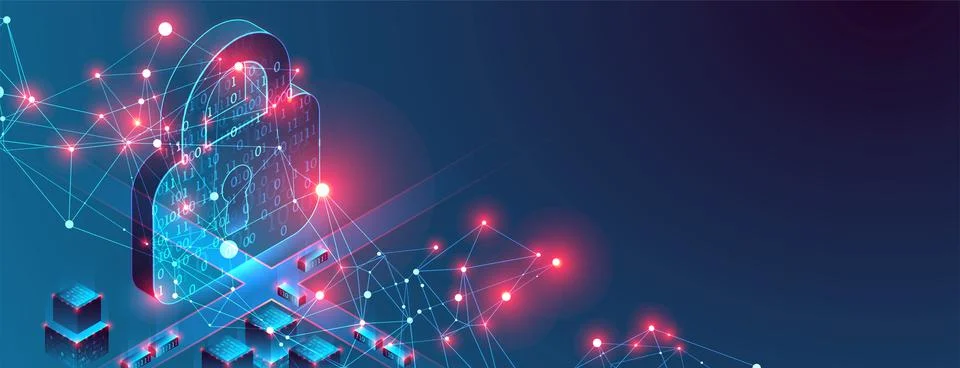 Isometric big data flow processing concept, cloud database. Abstract technolo Stock Illustration