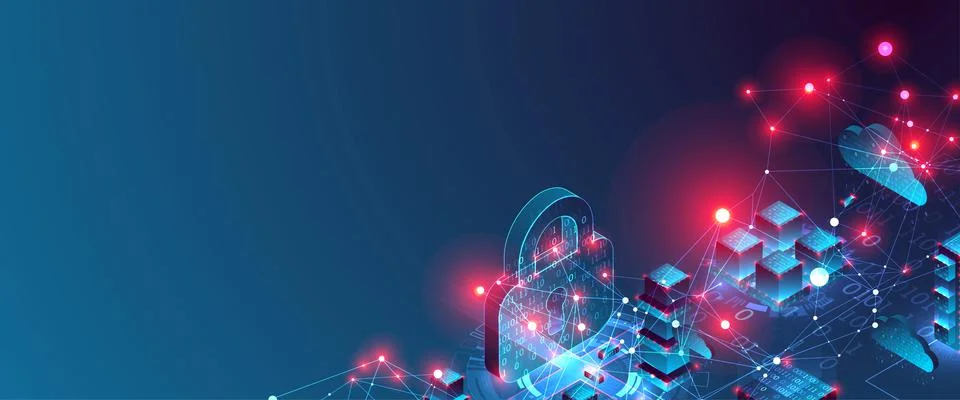 Isometric big data flow processing concept, cloud database. Abstract technolo イラスト素材