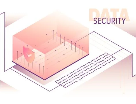 Isometric big data processing concept illustration Stock Illustration