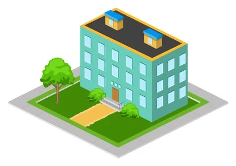Isometric Big House Stock Illustration