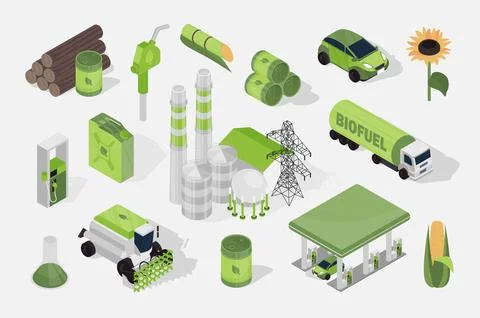 Isometric Biofuel Stock Illustration