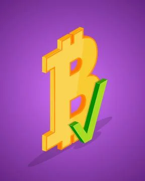 Isometric bitcoin icon Illustrazione stock
