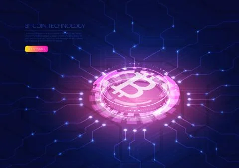 Isometric bitcoin Illustrazione stock