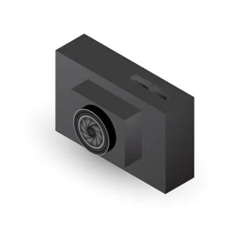 Isometric Black Action camera image on white Stock Illustration