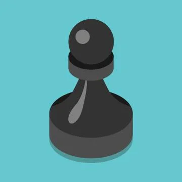 Isometric black pawn Stock Illustration