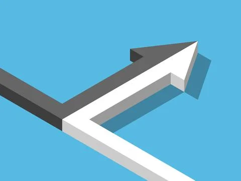 Isometric black, white merging Stock Illustration