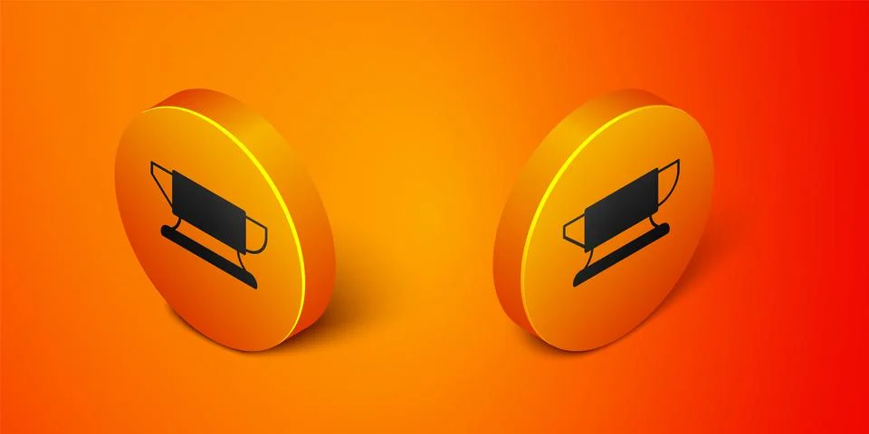 Isometric Blacksmith anvil tool icon isolated on orange background. Metal for イラスト素材