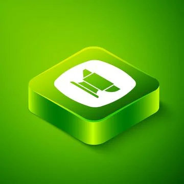 Isometric Blacksmith anvil tool icon isolated on green background. Metal forging Stock Illustration