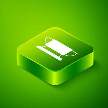 Isometric Blacksmith anvil tool icon isolated on green background. Metal forging Stock Illustration