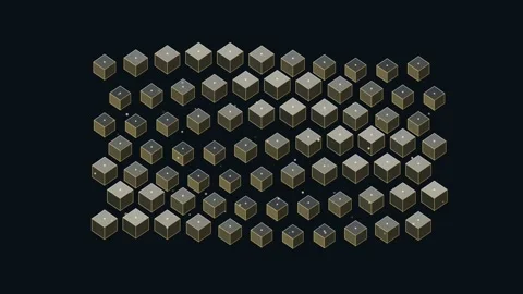 Isometric Block Grid Wave Motion Background for Corporate Tech Vídeos de archivo 346814675