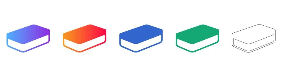 Isometric Block or Brick Icon Set Ilustración de archivo