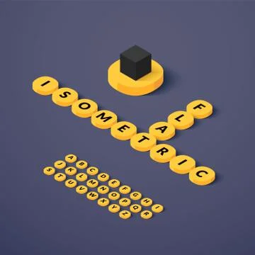 Isometric blocks with letters Stock Illustration