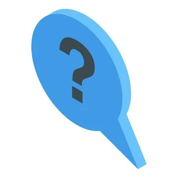 Isometric blue speech bubble with question mark Stock Illustration