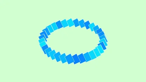 Isometric blue squares rotating and undulating in a circular formation Vídeo Stock 339376552