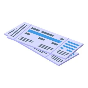 Isometric boarding pass vector illustration Stock-Illustration