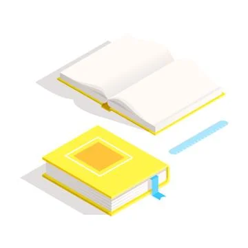 Isometric book icon in flat design style. イラスト素材