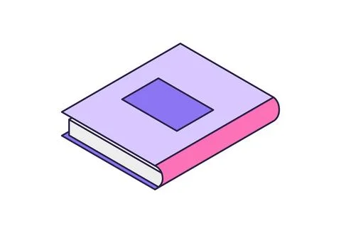 Isometric book icon in flat style. Education symbol. Vector illustration Stock Illustration