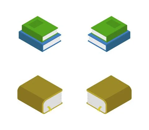 Isometric book icon illustrated in vector on white background Stock Illustration