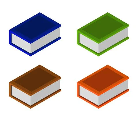 Isometric book illustrated in vector on a white background Stock Illustration