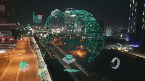 Isometric Bot and cybersecurity, artificial intelligence concept. AI and Stock Footage 276352106