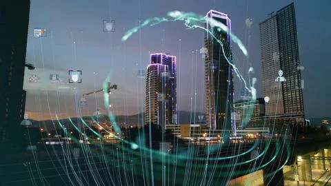 Isometric Bot and cybersecurity, artificial intelligence concept. AI and busines Stock Photos