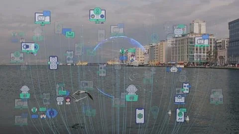 Isometric Bot and cybersecurity, artificial intelligence concept. AI and Stock Photos