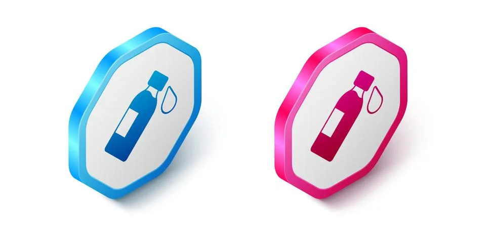 Isometric Bottle of water icon isolated on white background. Soda aqua drin.. Stock Illustration