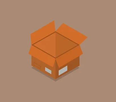 Isometric box icon illustrated in vector on white background Stock Illustration