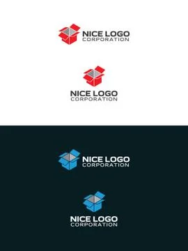 Isometric box logo Stock Illustration