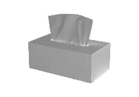 Isometric box shaped object rendered with halftone dot gradient for industr.. イラスト素材