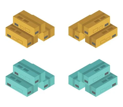 Isometric box on white Stock Illustration