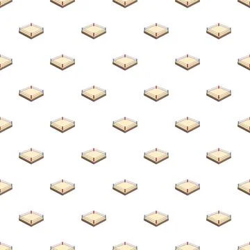 Isometric boxing ring patterned repeating background Stock Illustration