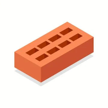 Isometric brick illustrated on background Stock Illustration