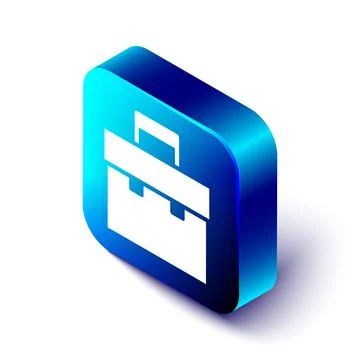 Isometric Briefcase icon isolated on white background. Business case sign Stock Illustration