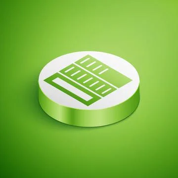 Isometric Brochure template layout icon isolated on green background. Corporate Stock Illustration
