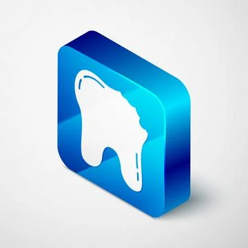 Isometric Broken tooth icon isolated on grey background. Dental problem icon Stock Illustration