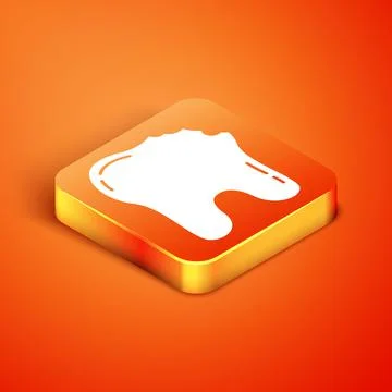 Isometric Broken tooth icon isolated on orange background. Dental problem icon Stockillustratie