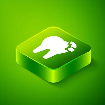 Isometric Broken tooth icon isolated on green background. Dental problem icon Stock Illustration