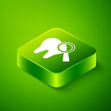 Isometric Broken tooth icon isolated on green background. Dental problem ic.. Stockillustratie