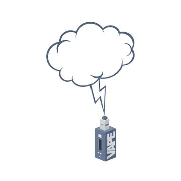 Isometric bubble chat electric cigarette personal vaporizer Illustrazione stock