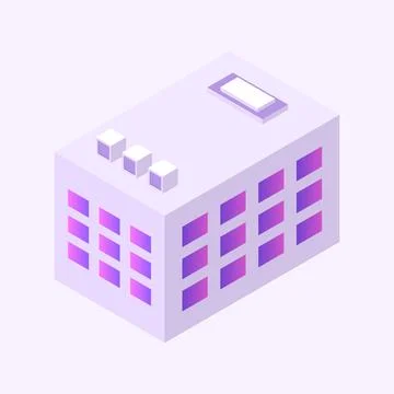 Isometric build. City object. House in 3d style. Vector illustration concept Stock Illustration