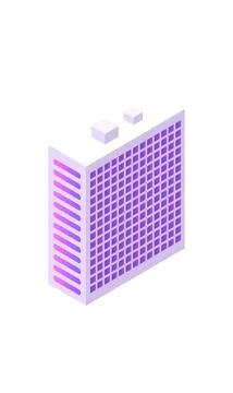 Isometric build. City object. House in 3d style. Vector illustration concept Stock Illustration
