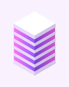 Isometric build. City object. House in 3d style. Vector illustration concept Stock Illustration