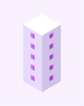 Isometric build. City object. House in 3d style. Vector illustration concept Stock Illustration