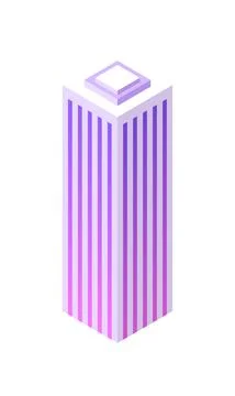 Isometric build. City object. House in 3d style. Vector illustration concept Stock Illustration